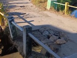 Jembatan Desa Sidosari Rusak Parah