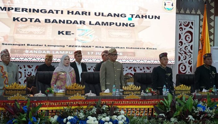 Hadiri Paripurna HUT ke-344 Kota Bandar Lampung Gubenur Apresiasi Kinerja Pemkot